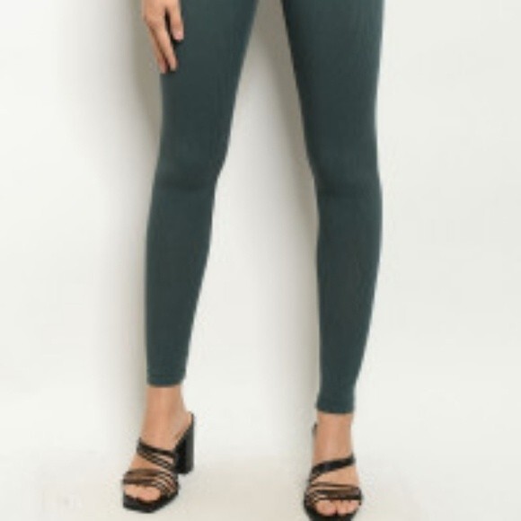 Olive Knit High Waisted Leggings S - Picture 5 of 10